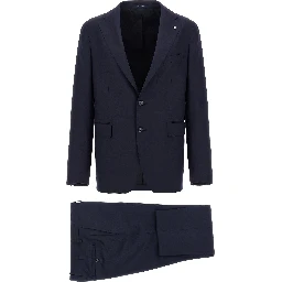 Blue Virgin Wool Two-Piece Suit