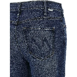 Blue Cotton Flared Jeans