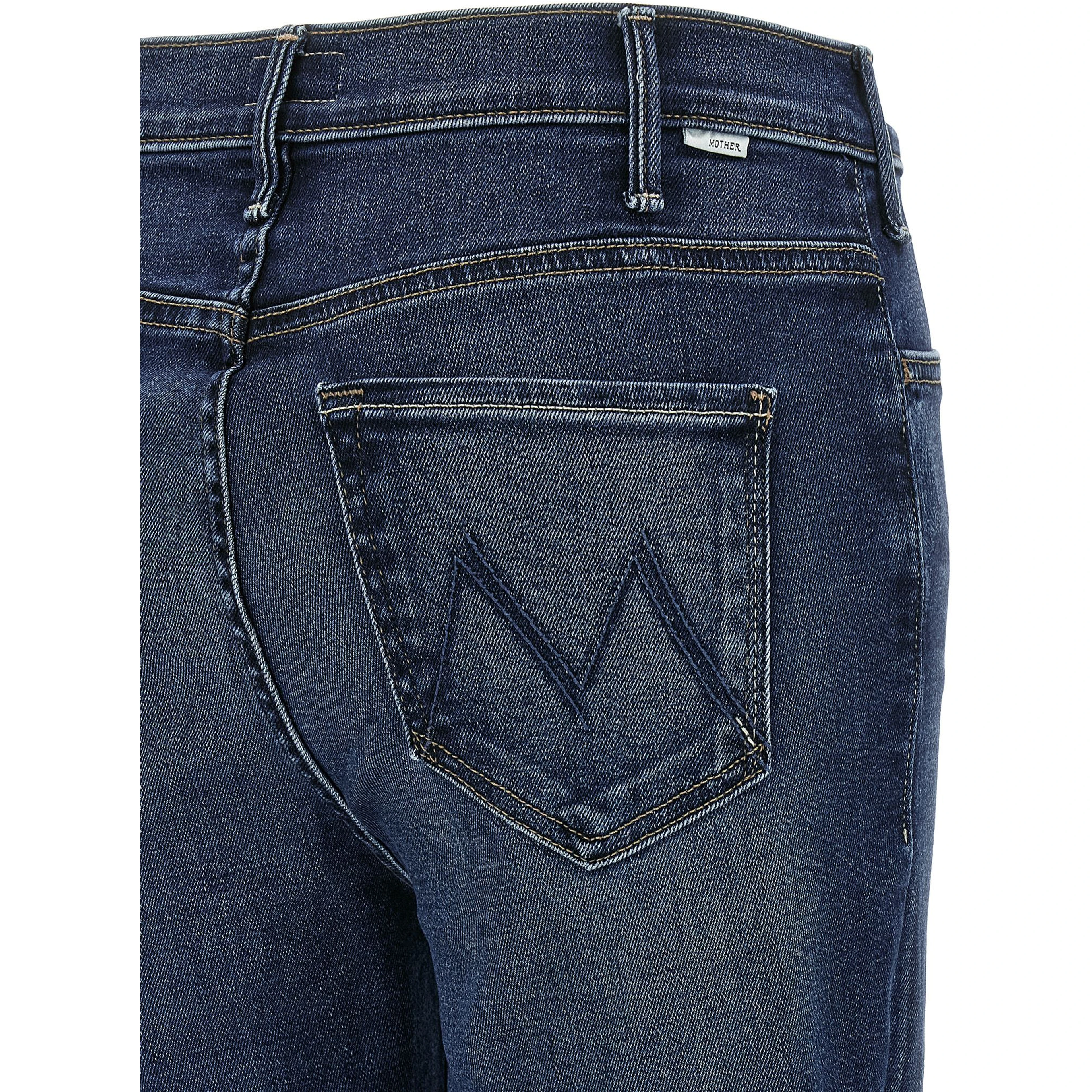 Blue Cotton Flared Jeans