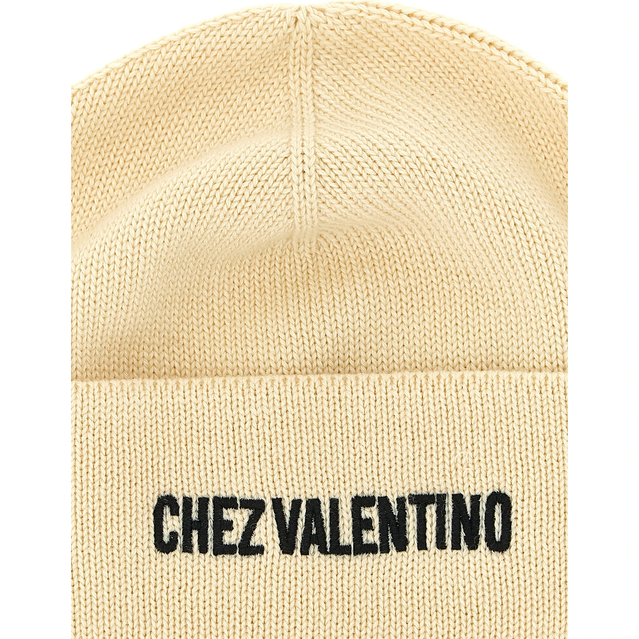 Beige Cotton Beanie