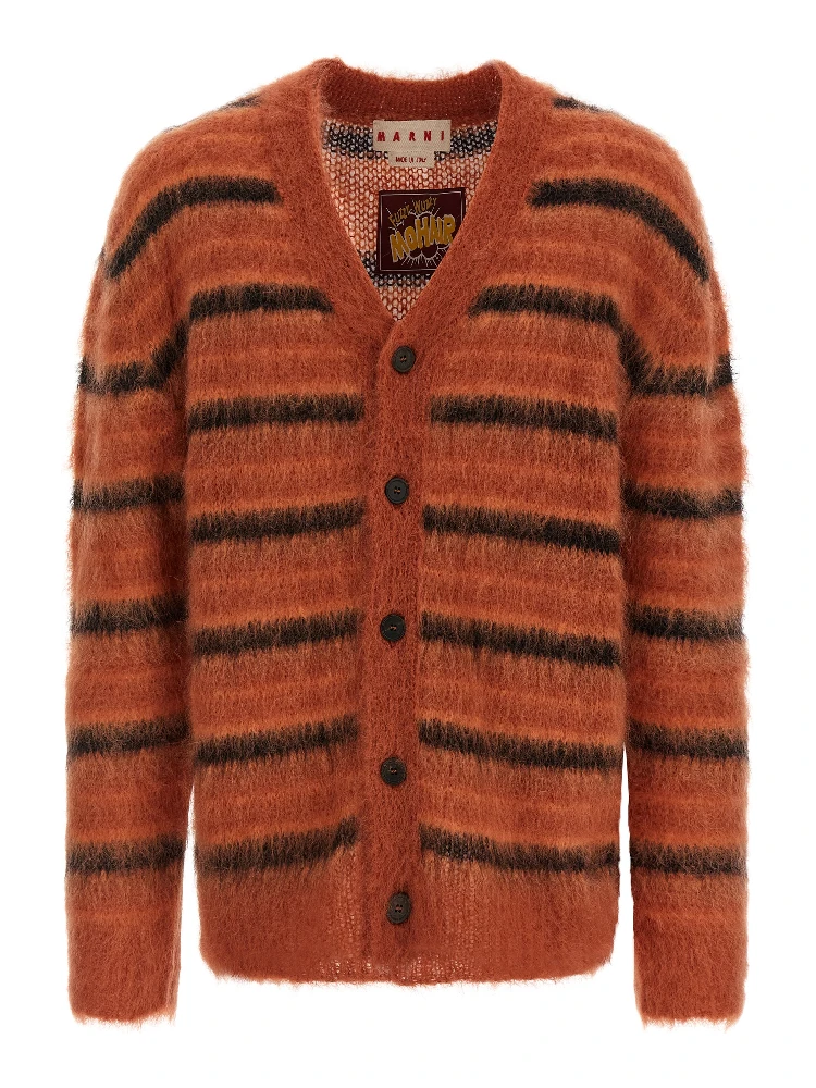 Orange Fabric Cardigan