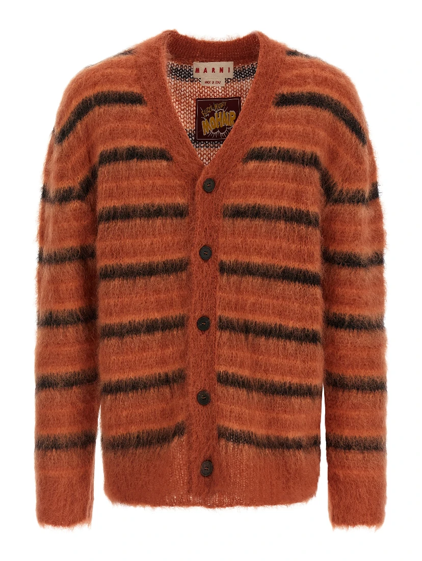 Orange Fabric Cardigan