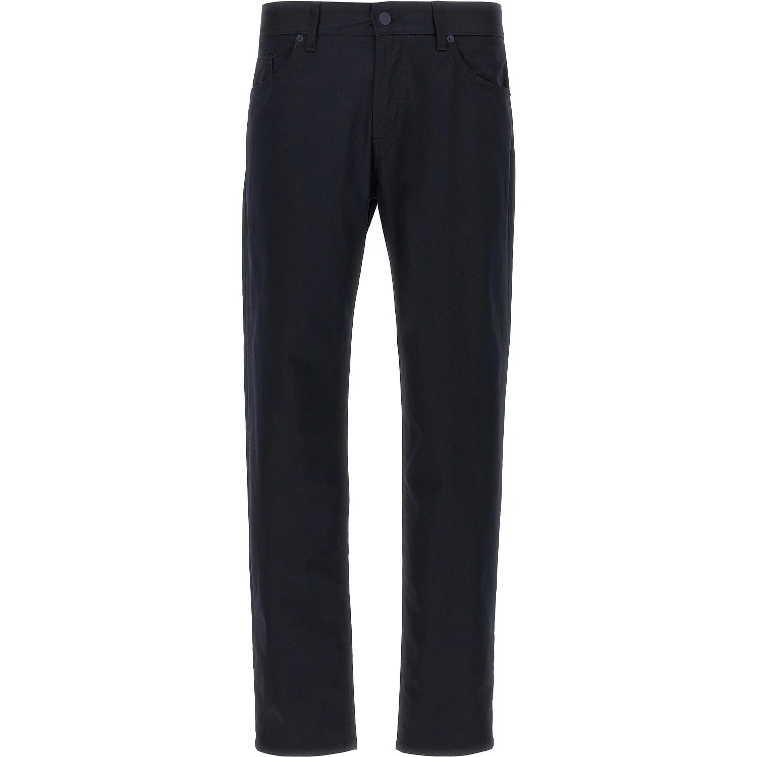 Blue Cotton Casual Pants