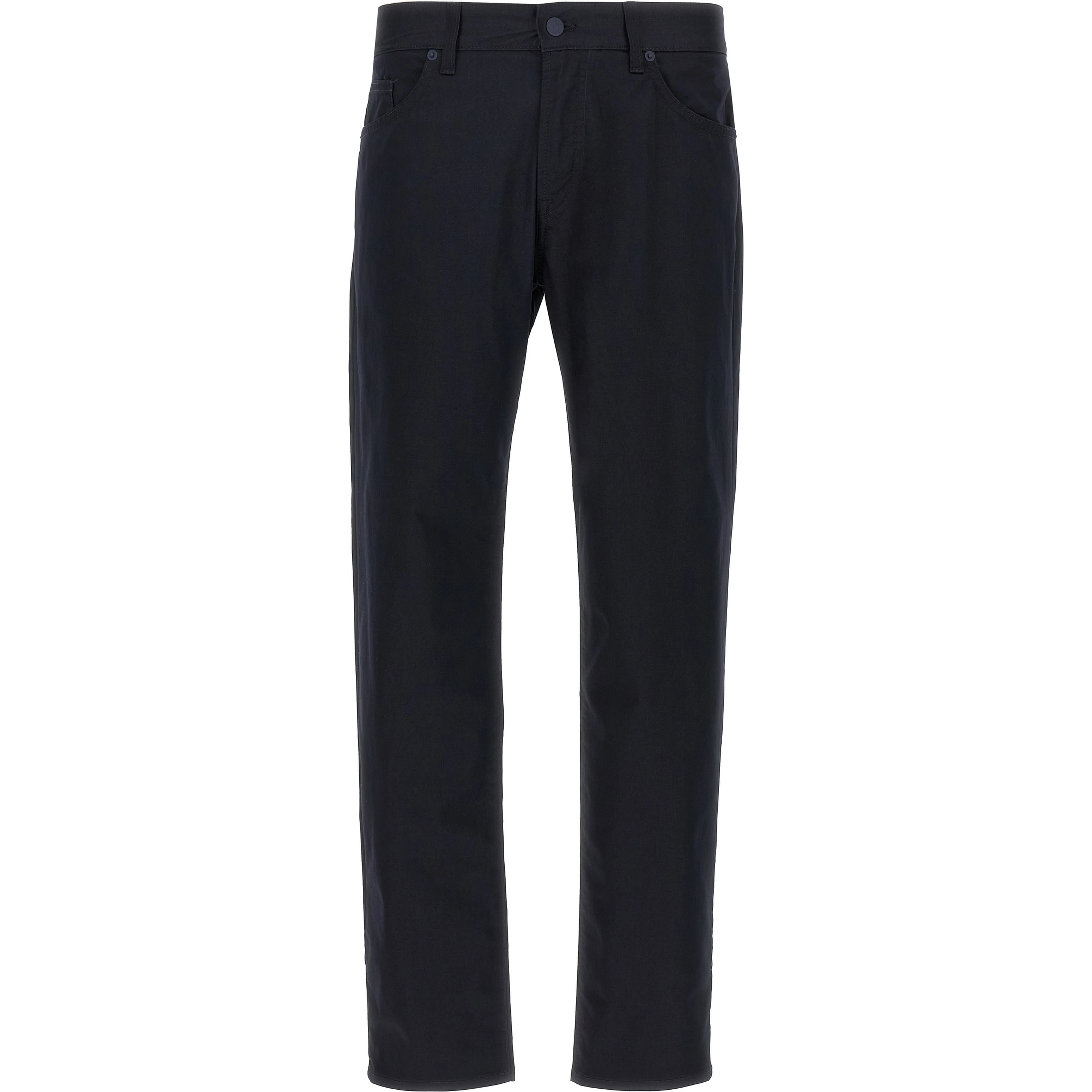 Blue Cotton Casual Pants