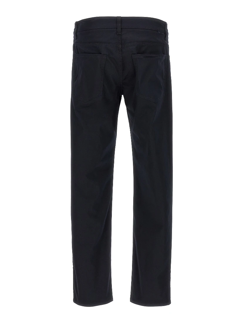Blue Cotton Casual Pants