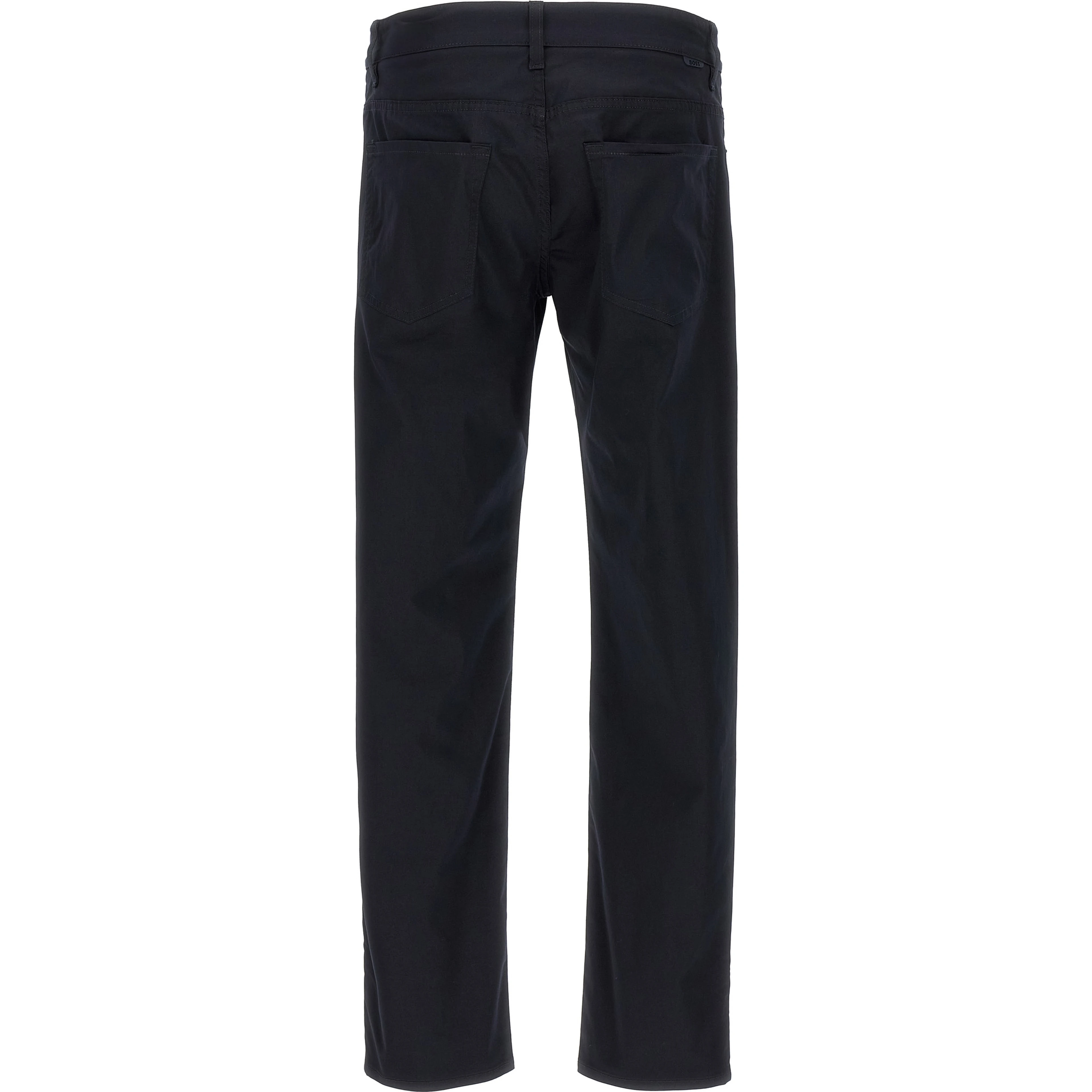 Blue Cotton Casual Pants