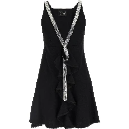 Black Viscose Short Dress