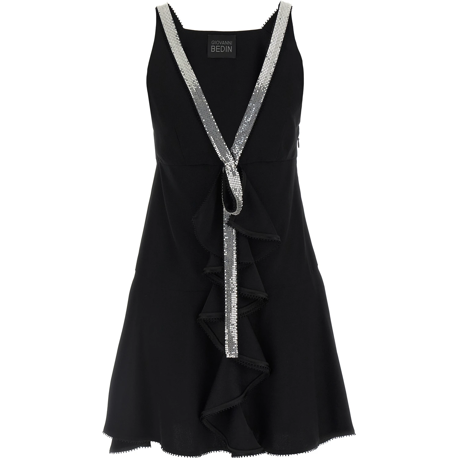 Black Viscose Short Dress