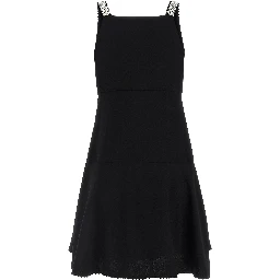 Black Viscose Short Dress