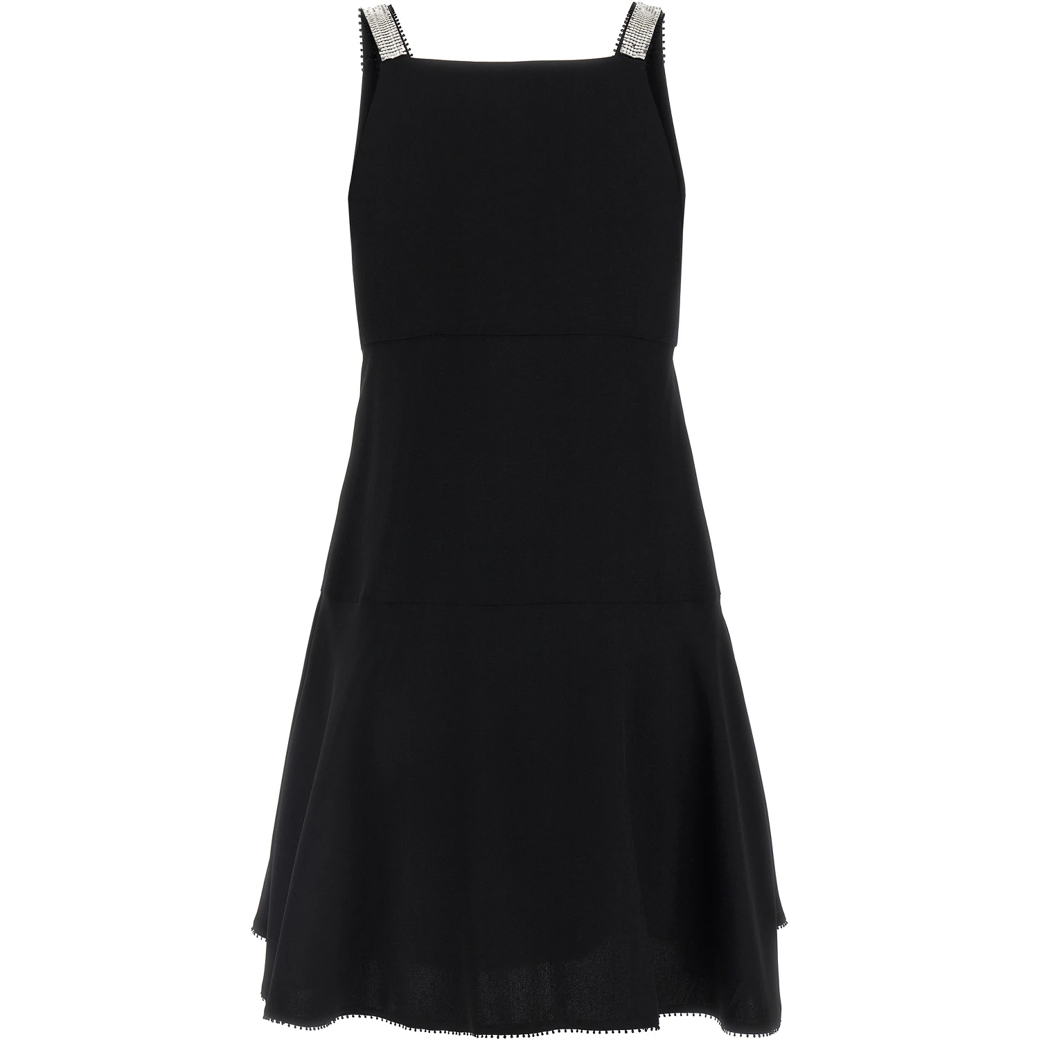 Black Viscose Short Dress