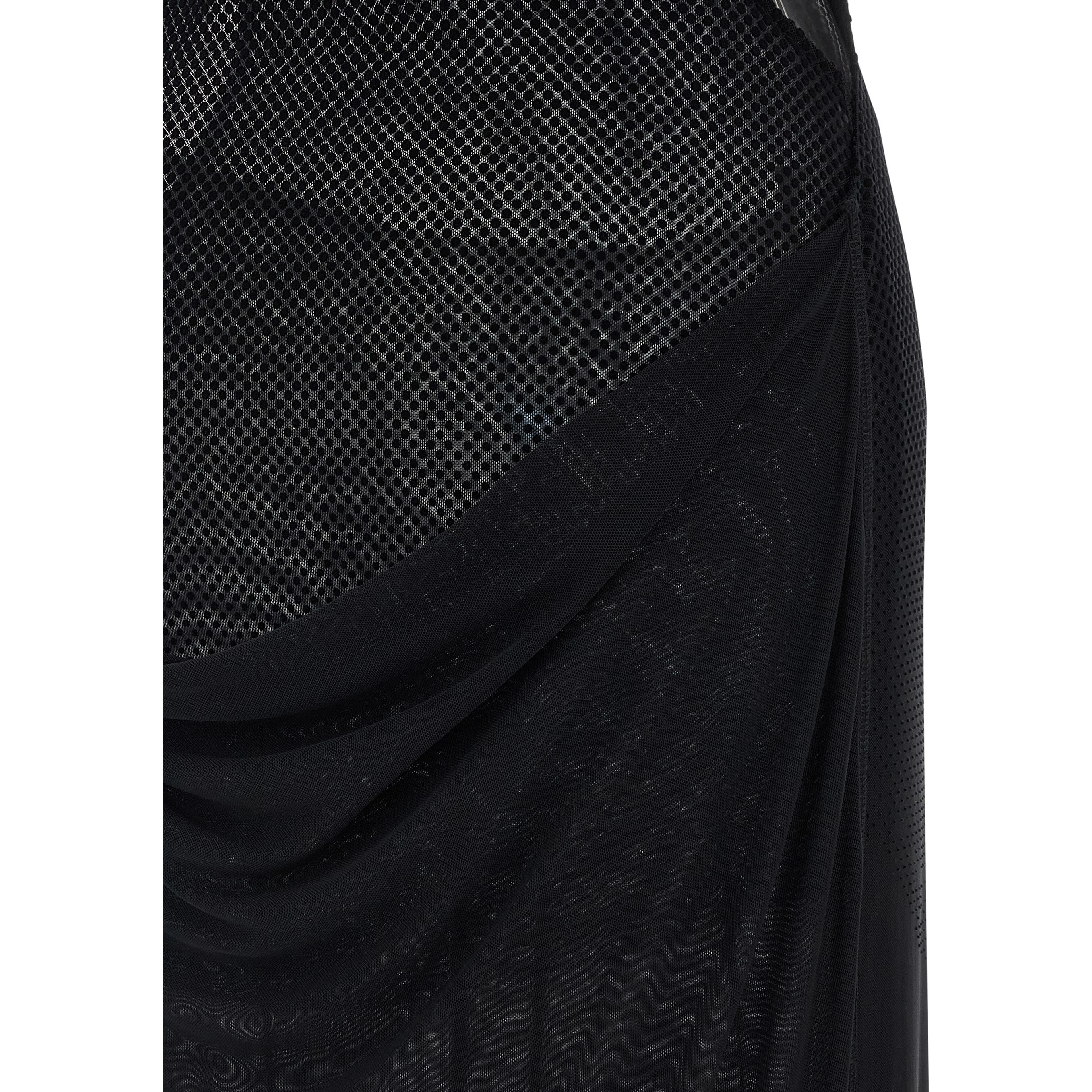Black Polyamide Long Dress