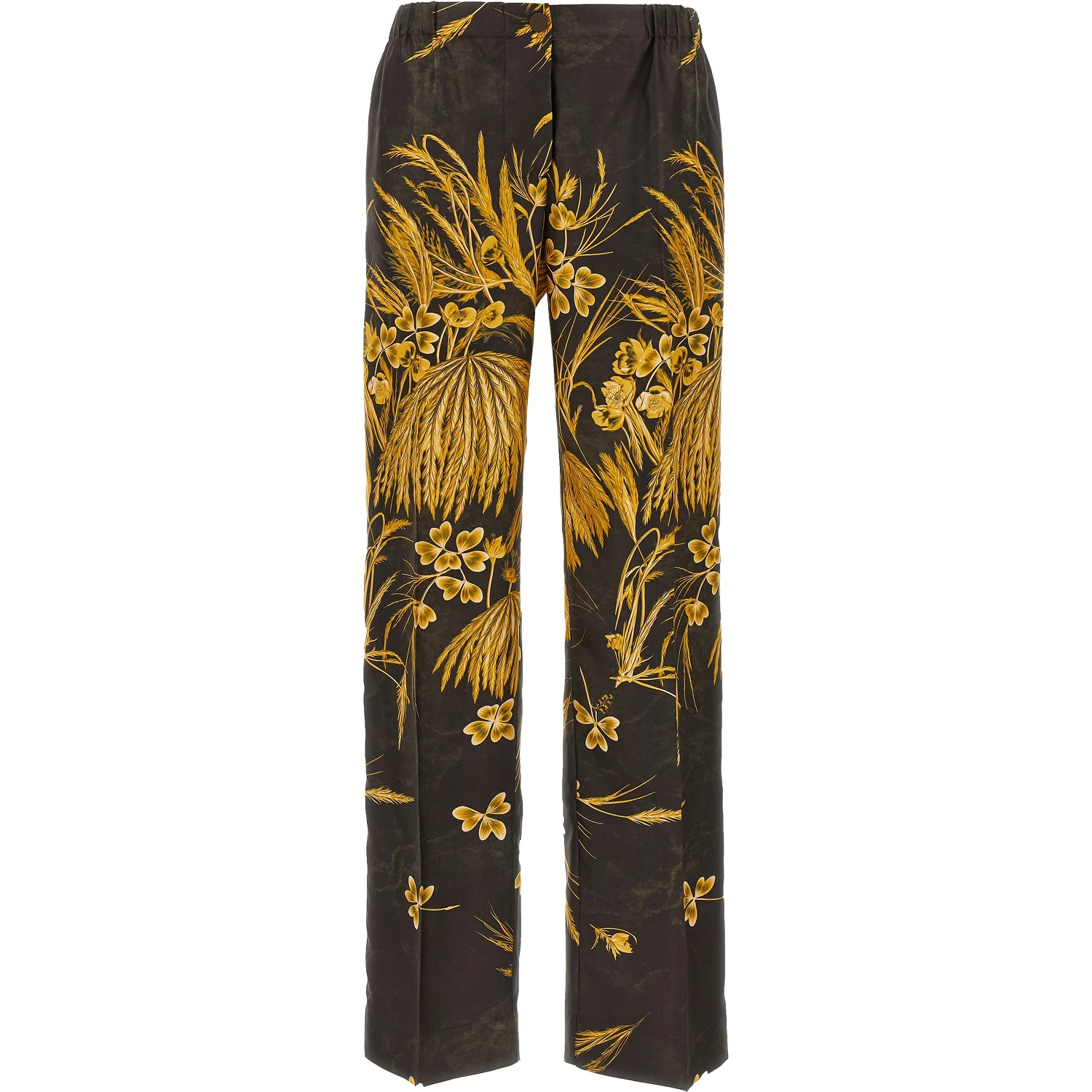 Multicolor Silk Casual Pants