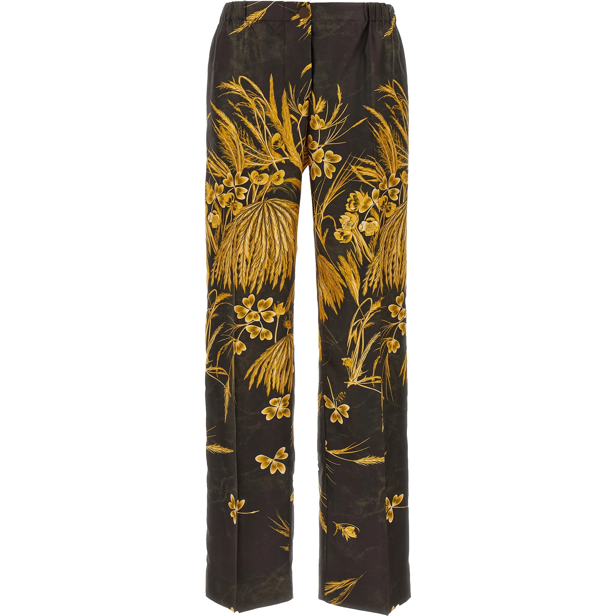 Multicolor Silk Casual Pants