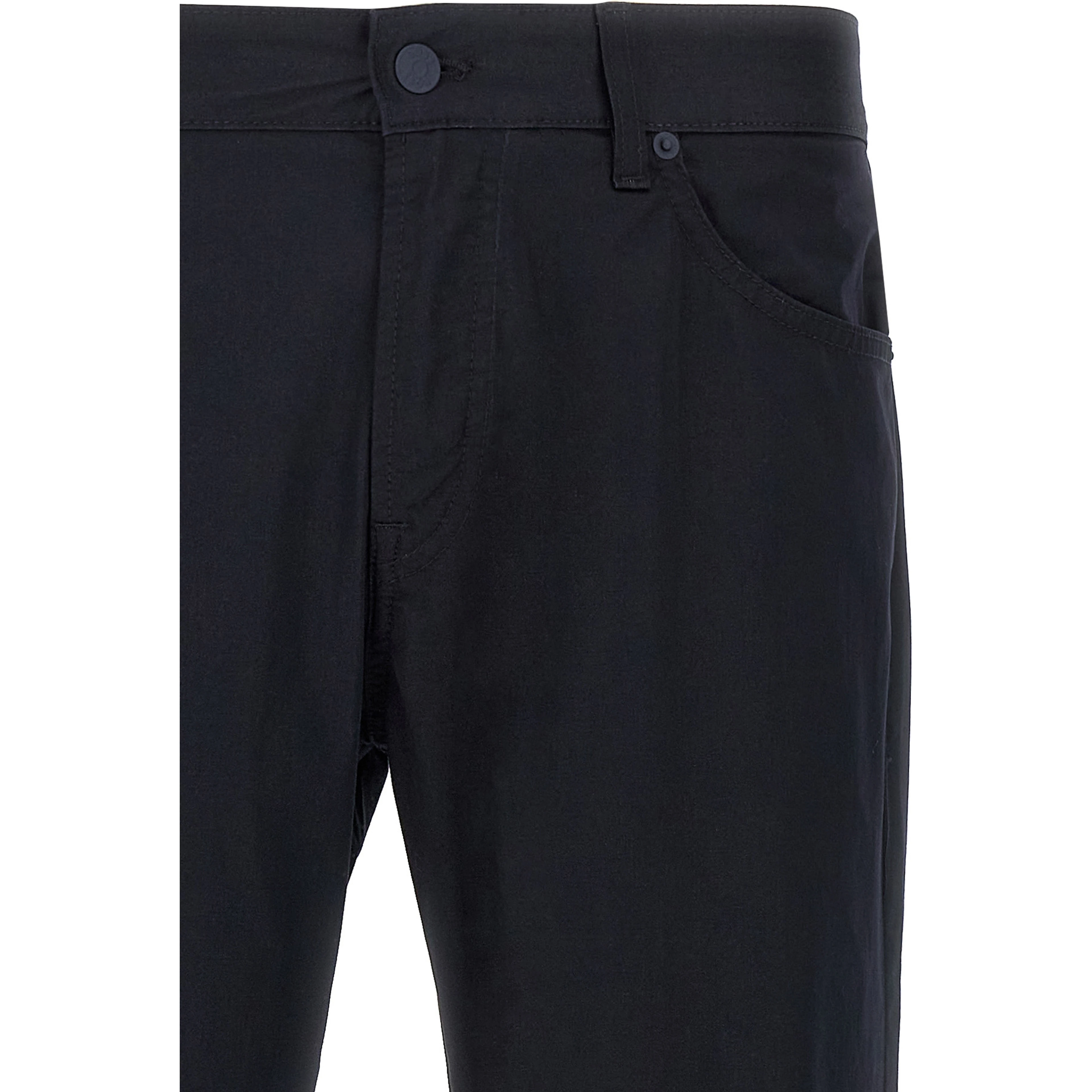 Blue Cotton Casual Pants