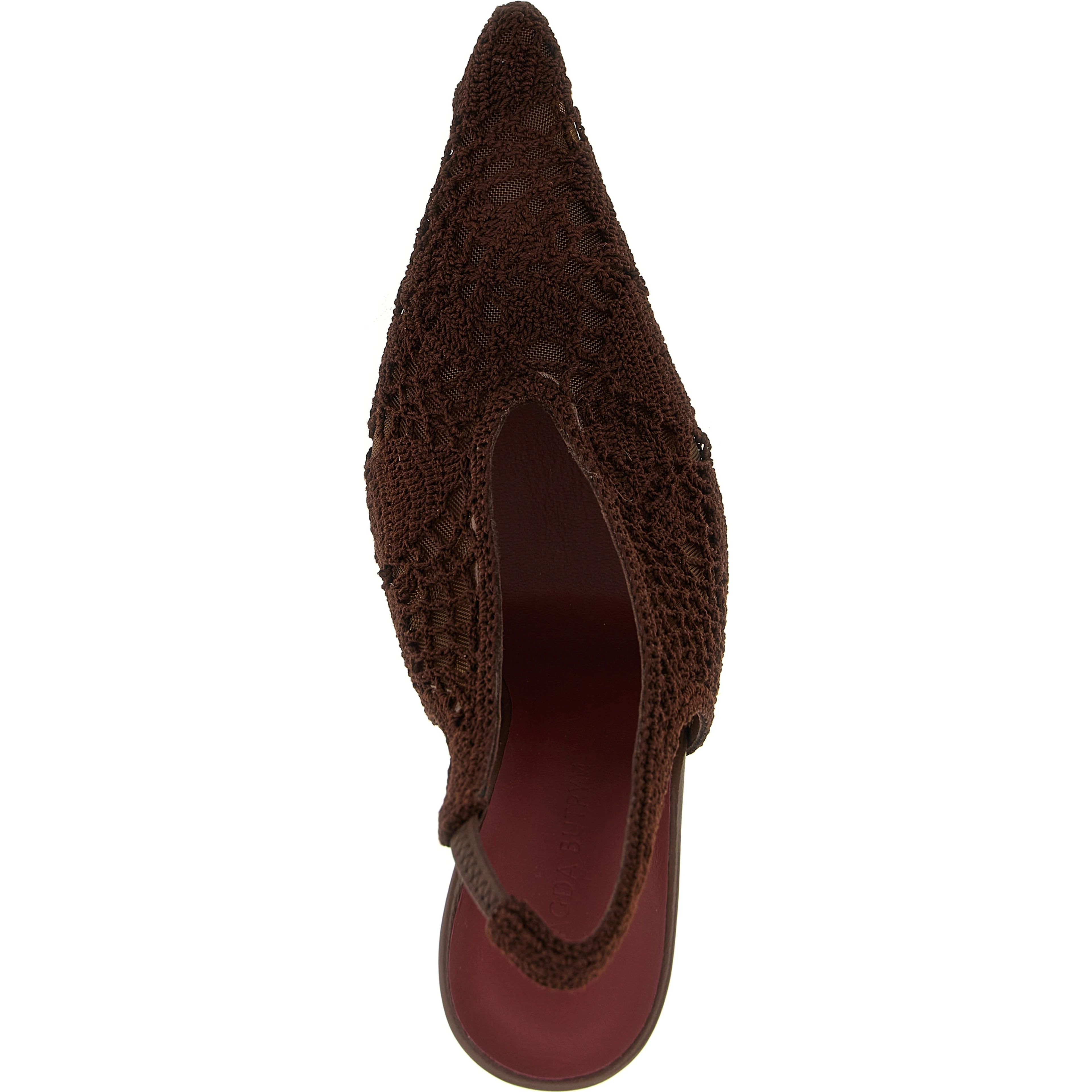 Brown Cotton High Heel Pumps