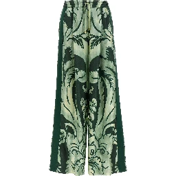 Bicolor Silk Casual Pants