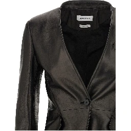 Black Lamb Leather Blazer