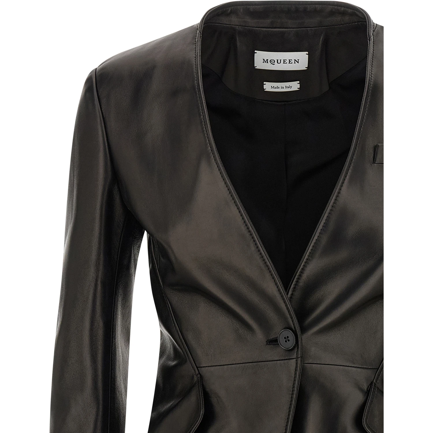 Black Lamb Leather Blazer