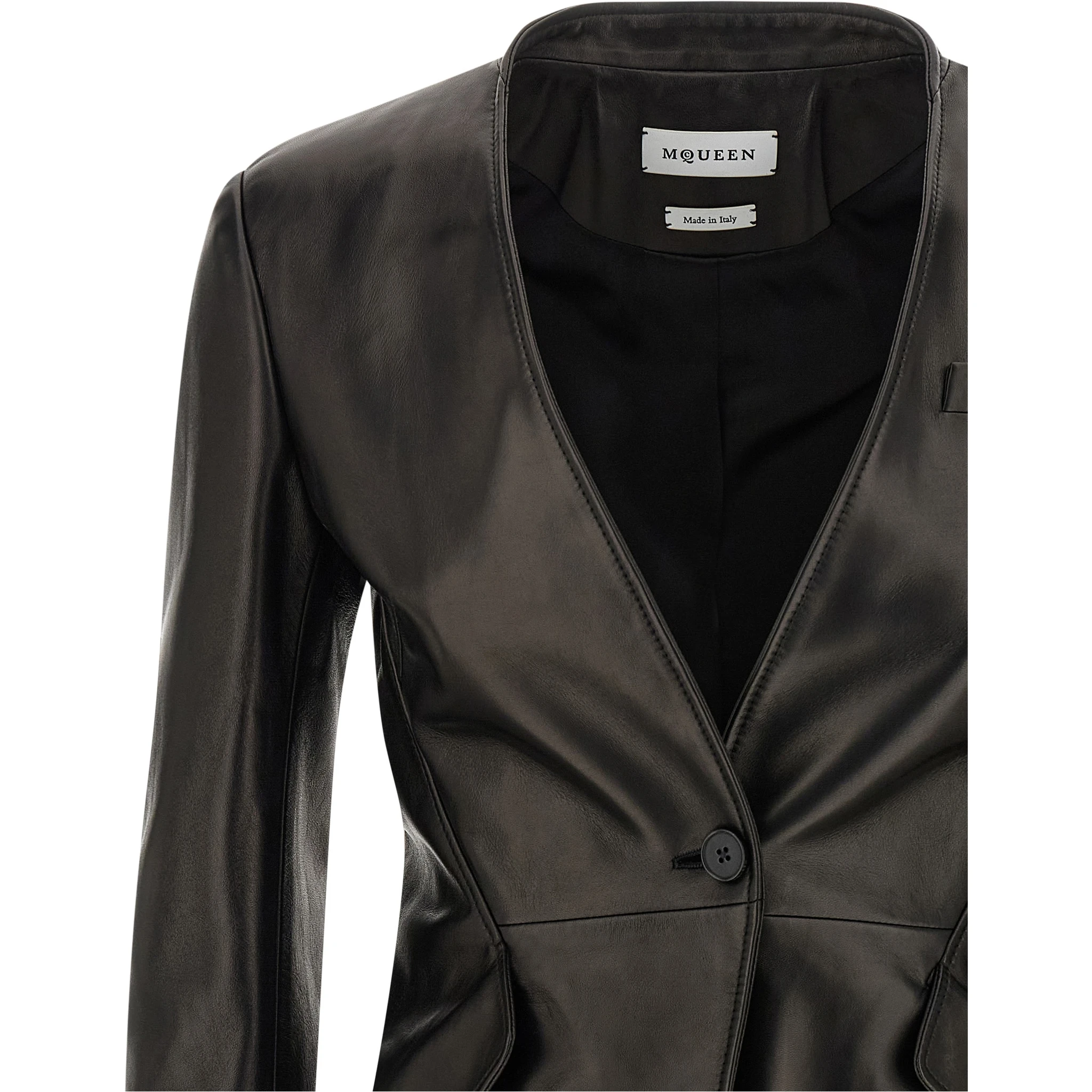 Black Lamb Leather Blazer