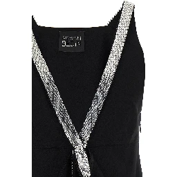 Black Viscose Short Dress