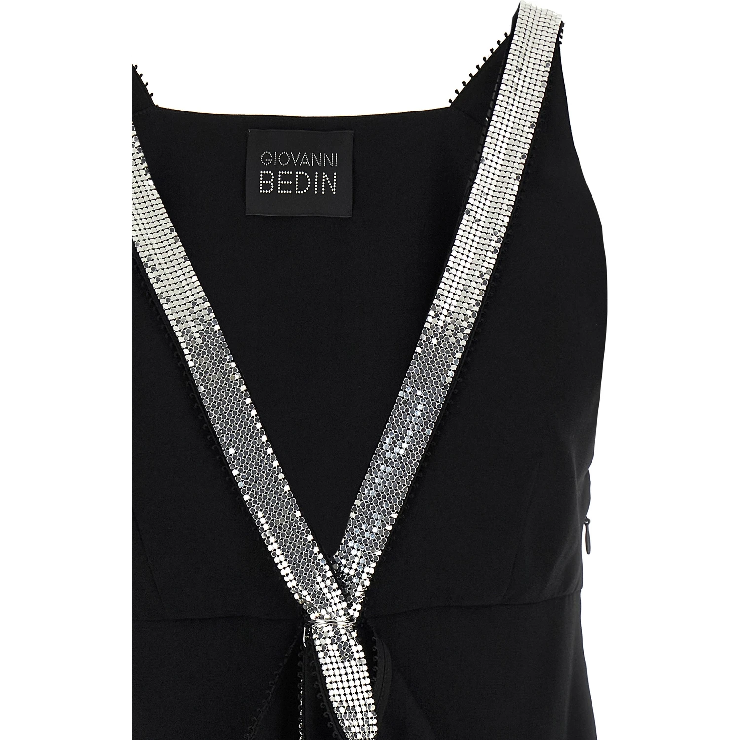 Black Viscose Short Dress