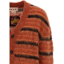 Orange Fabric Cardigan