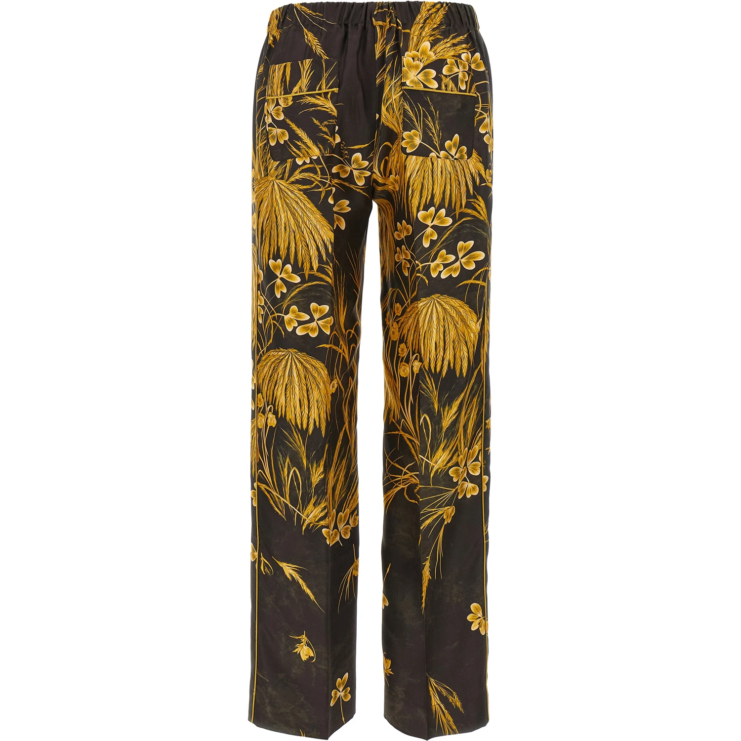 Multicolor Silk Casual Pants