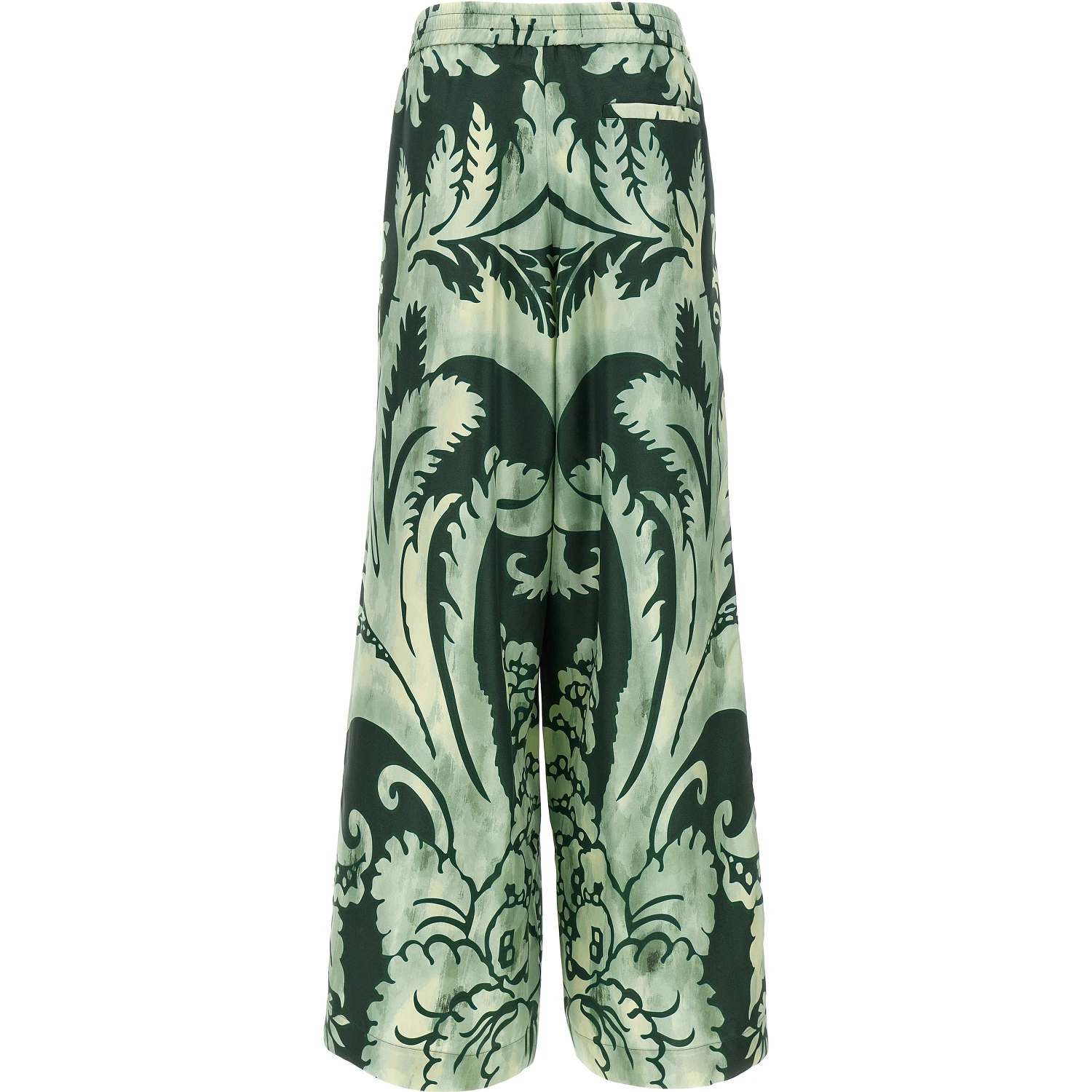 Bicolor Silk Casual Pants