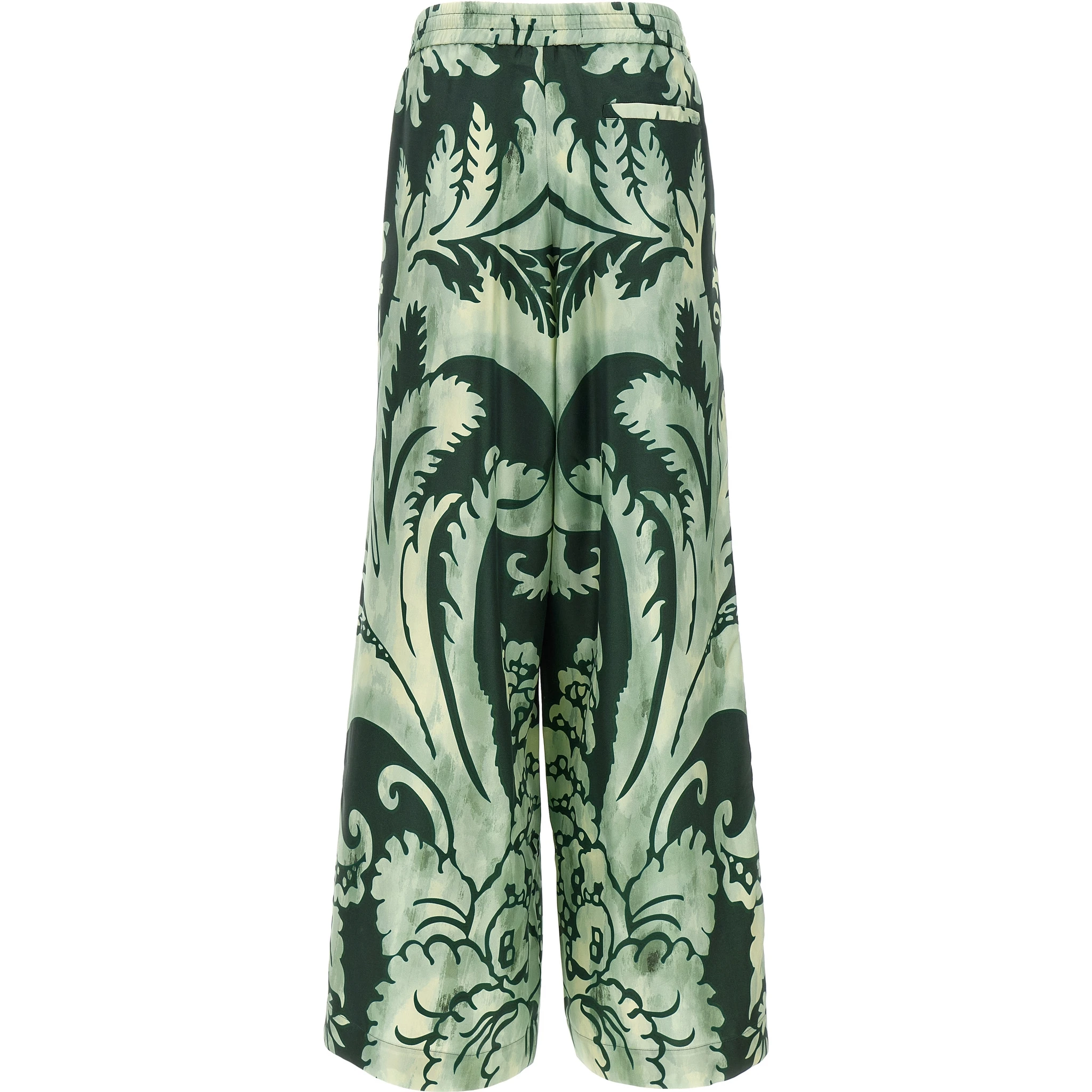 Bicolor Silk Casual Pants
