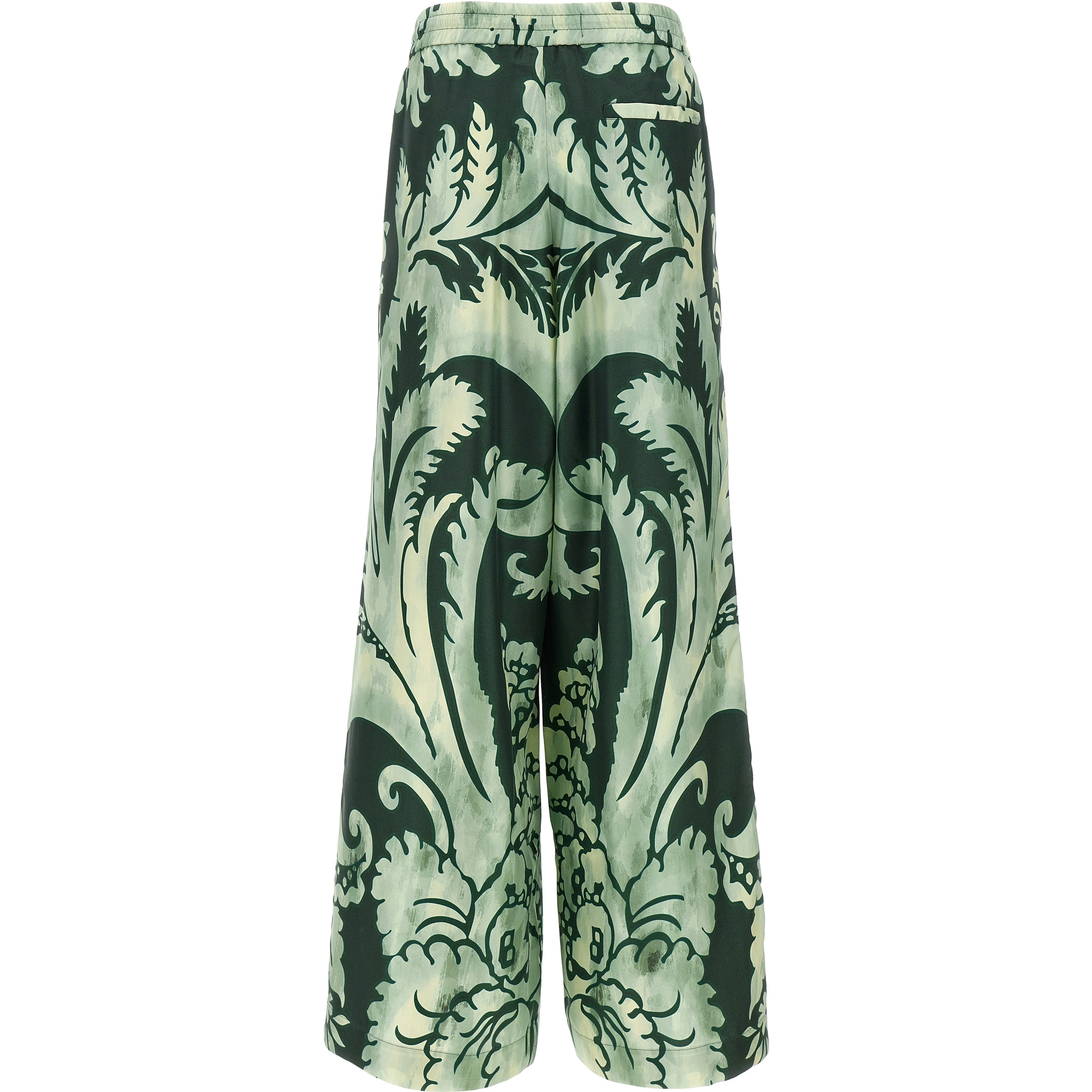 Bicolor Silk Casual Pants
