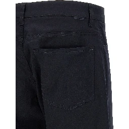 Blue Cotton Casual Pants