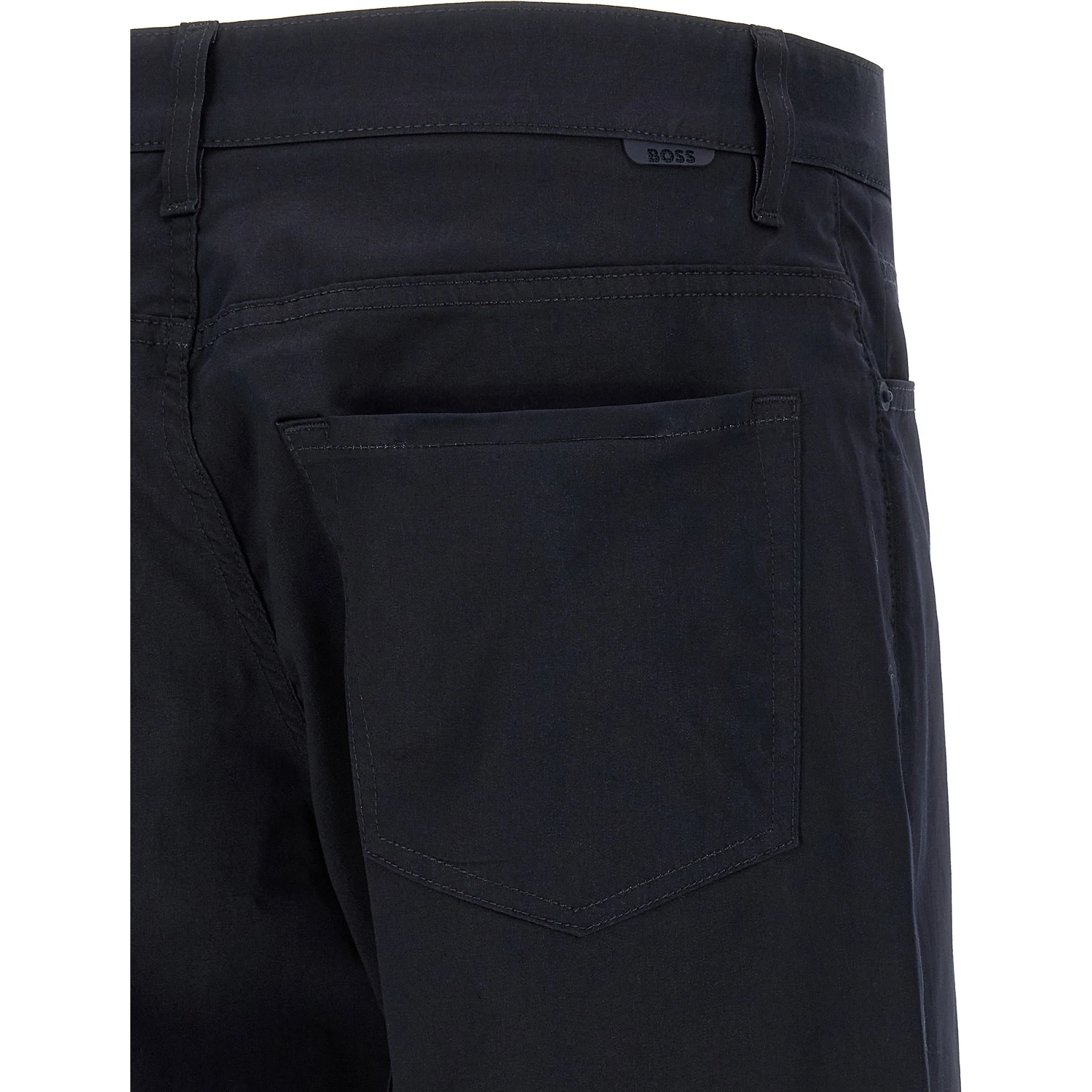 Blue Cotton Casual Pants
