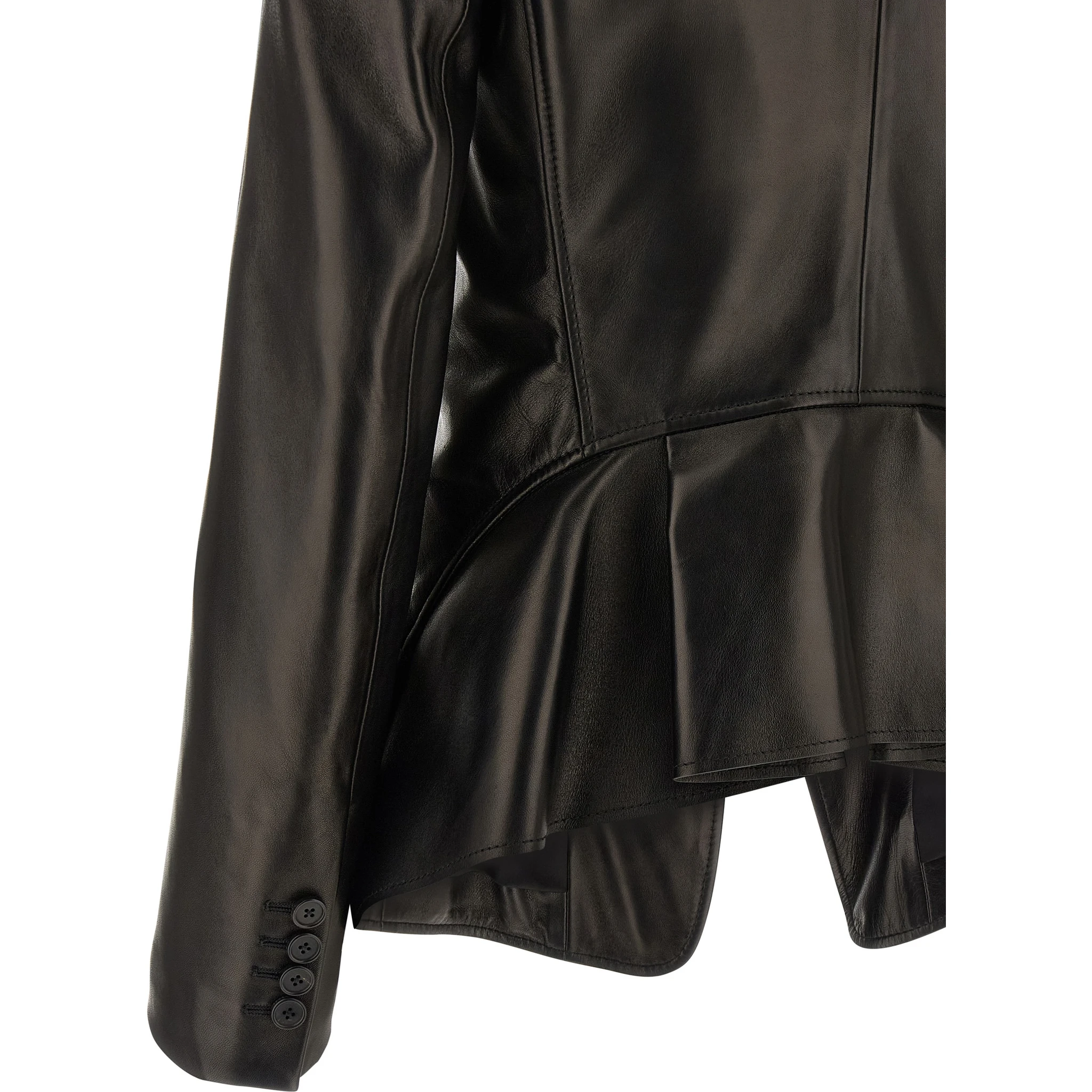 Black Lamb Leather Blazer