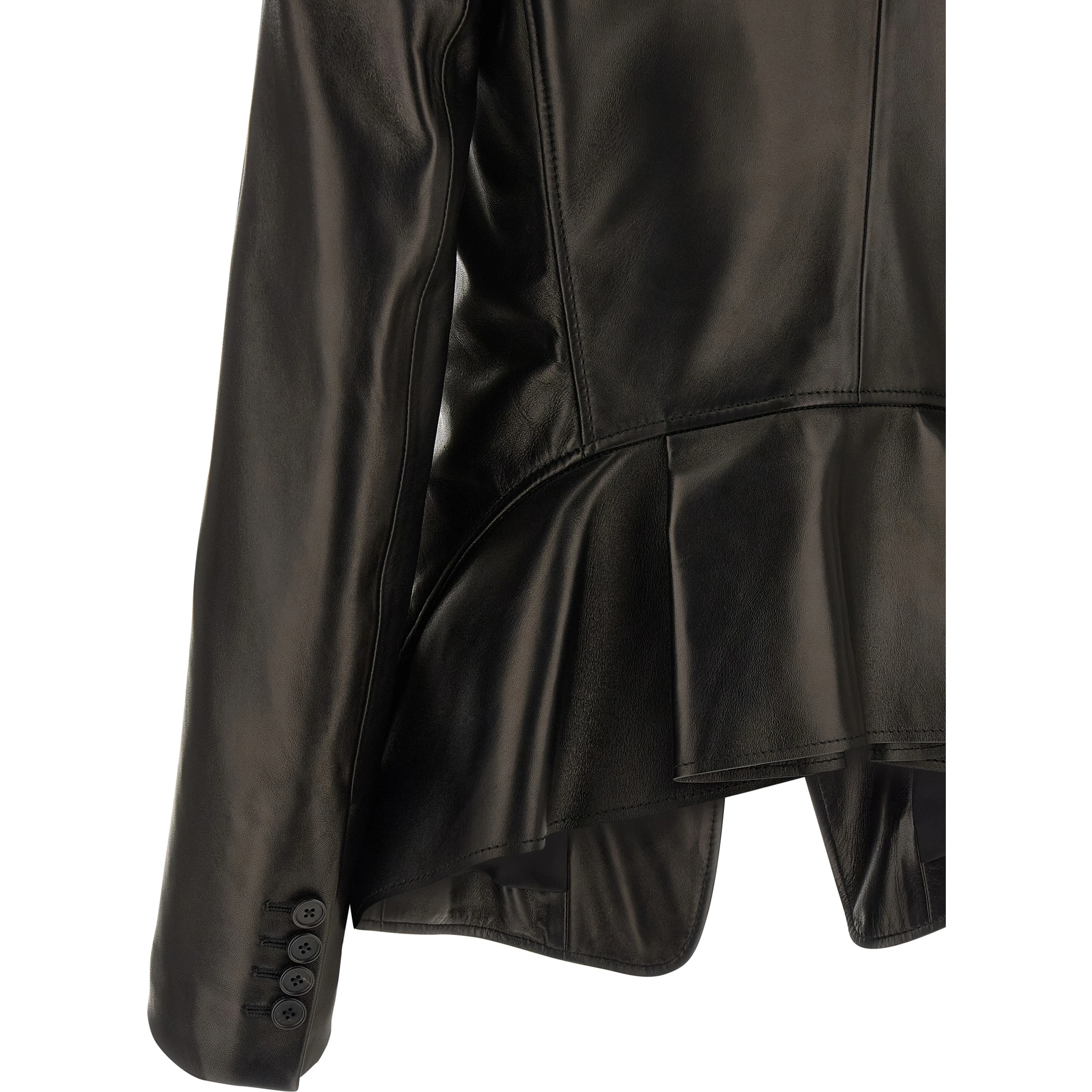 Black Lamb Leather Blazer