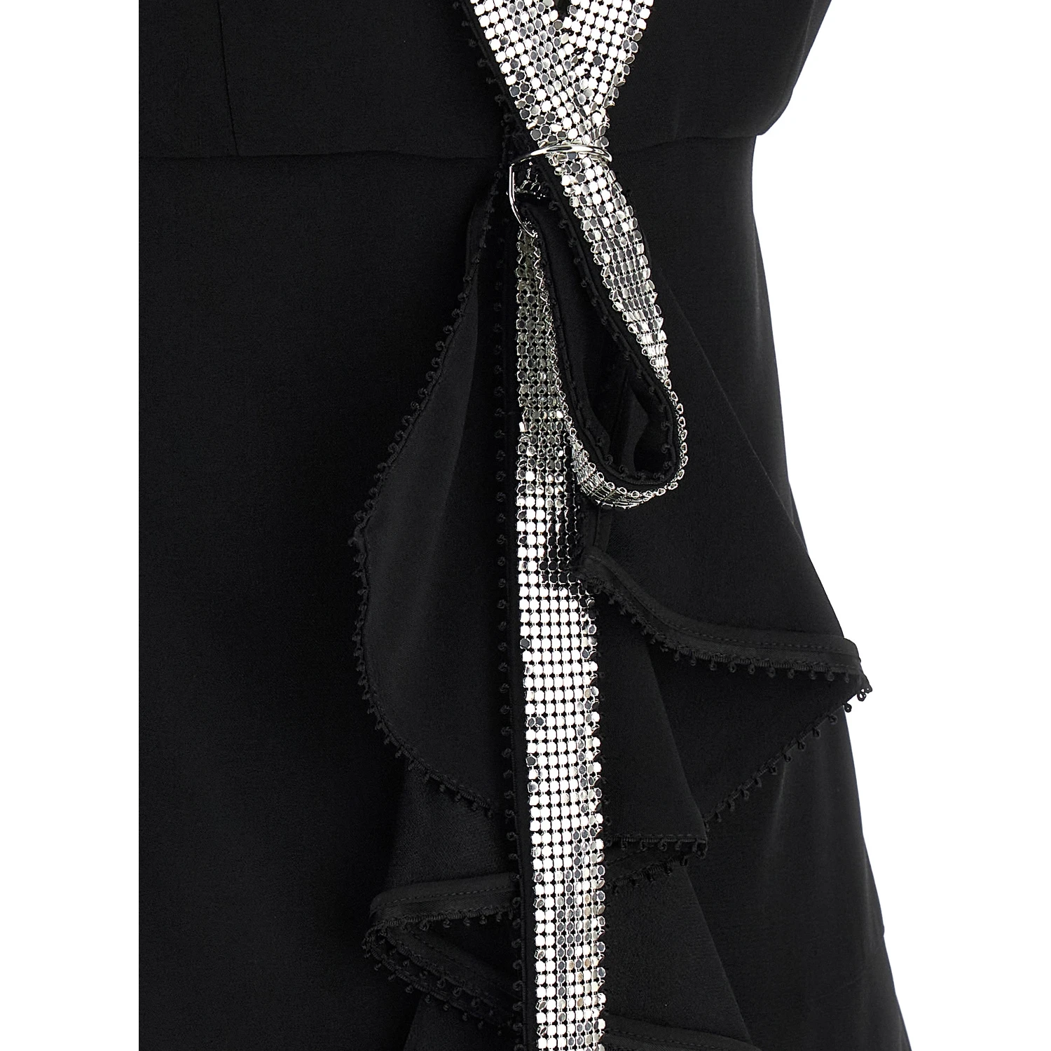 Black Viscose Short Dress