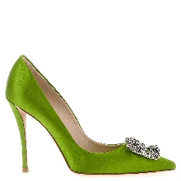 Bicolor Viscose High Heel Pumps