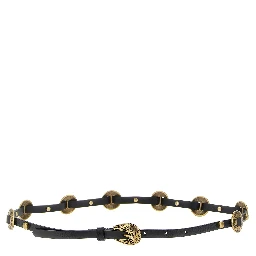 Black Calfskin Thin Belt