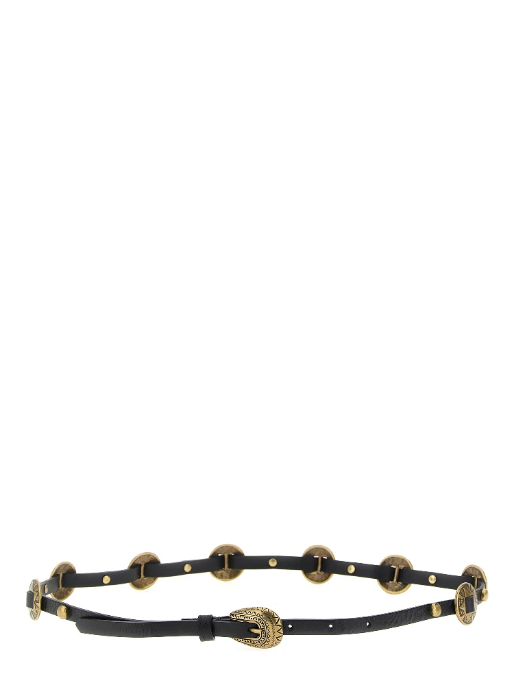 Black Calfskin Thin Belt