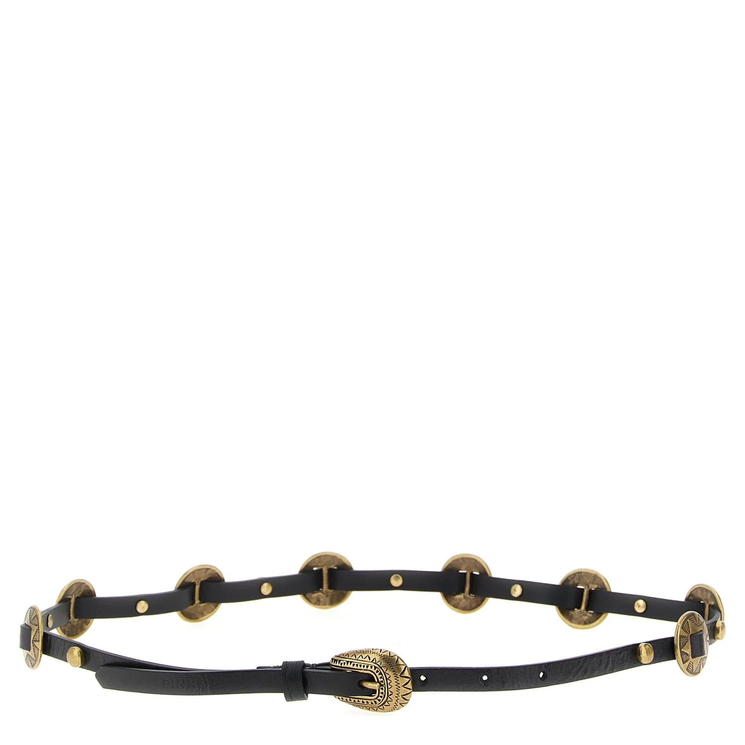 Black Calfskin Thin Belt