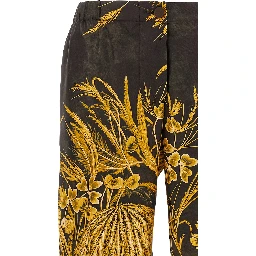 Multicolor Silk Casual Pants