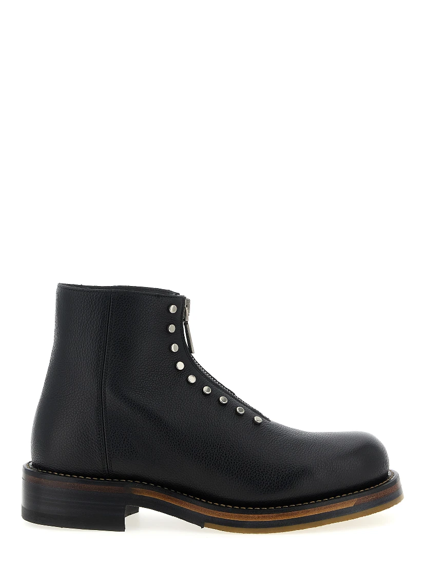 Black Calfskin Ankle Boots