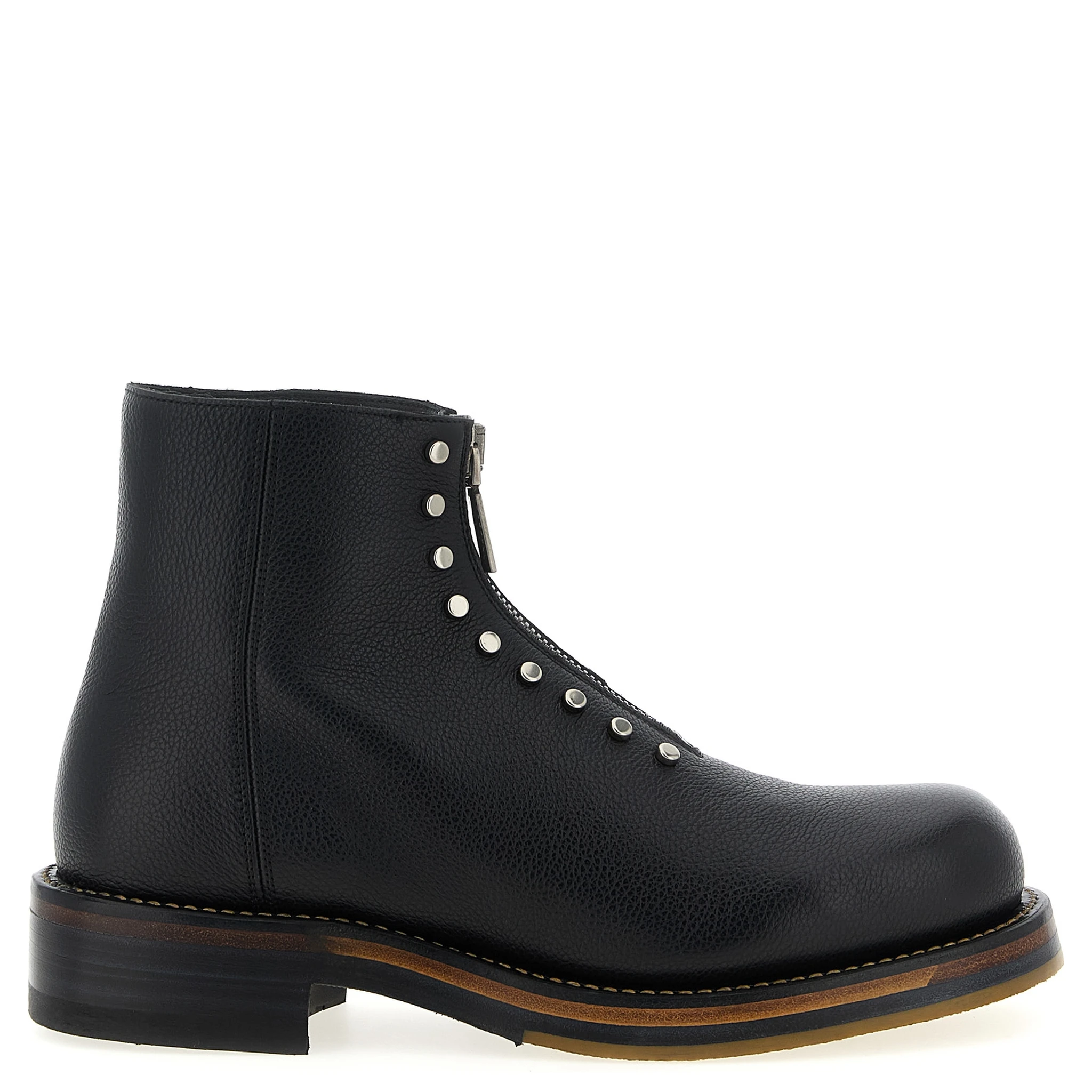 Black Calfskin Ankle Boots