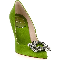 Bicolor Viscose High Heel Pumps
