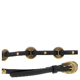 Black Calfskin Thin Belt