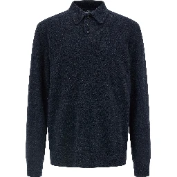 Blue Wool Polo Shirt
