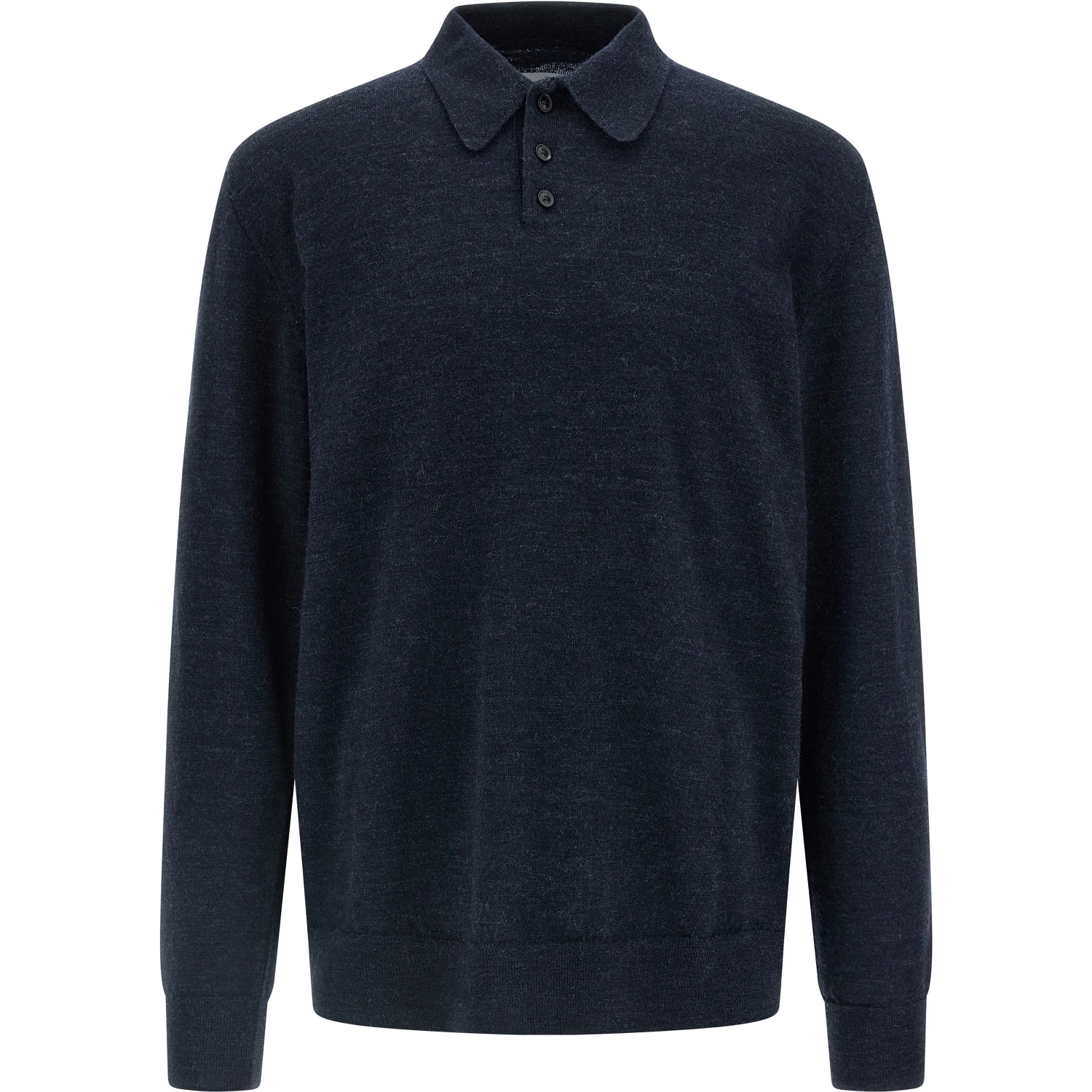 Blue Wool Polo Shirt