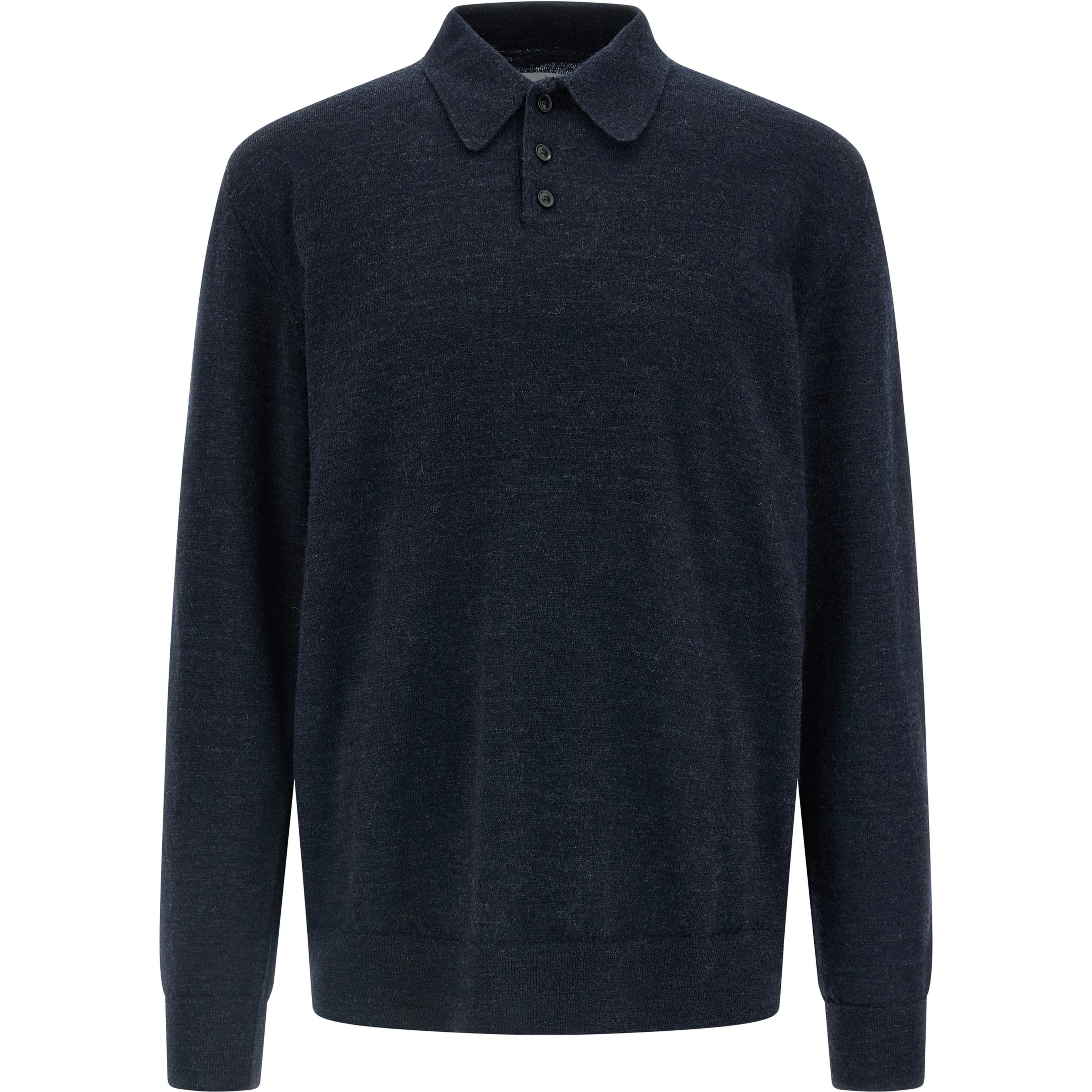 Blue Wool Polo Shirt