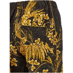 Multicolor Silk Casual Pants