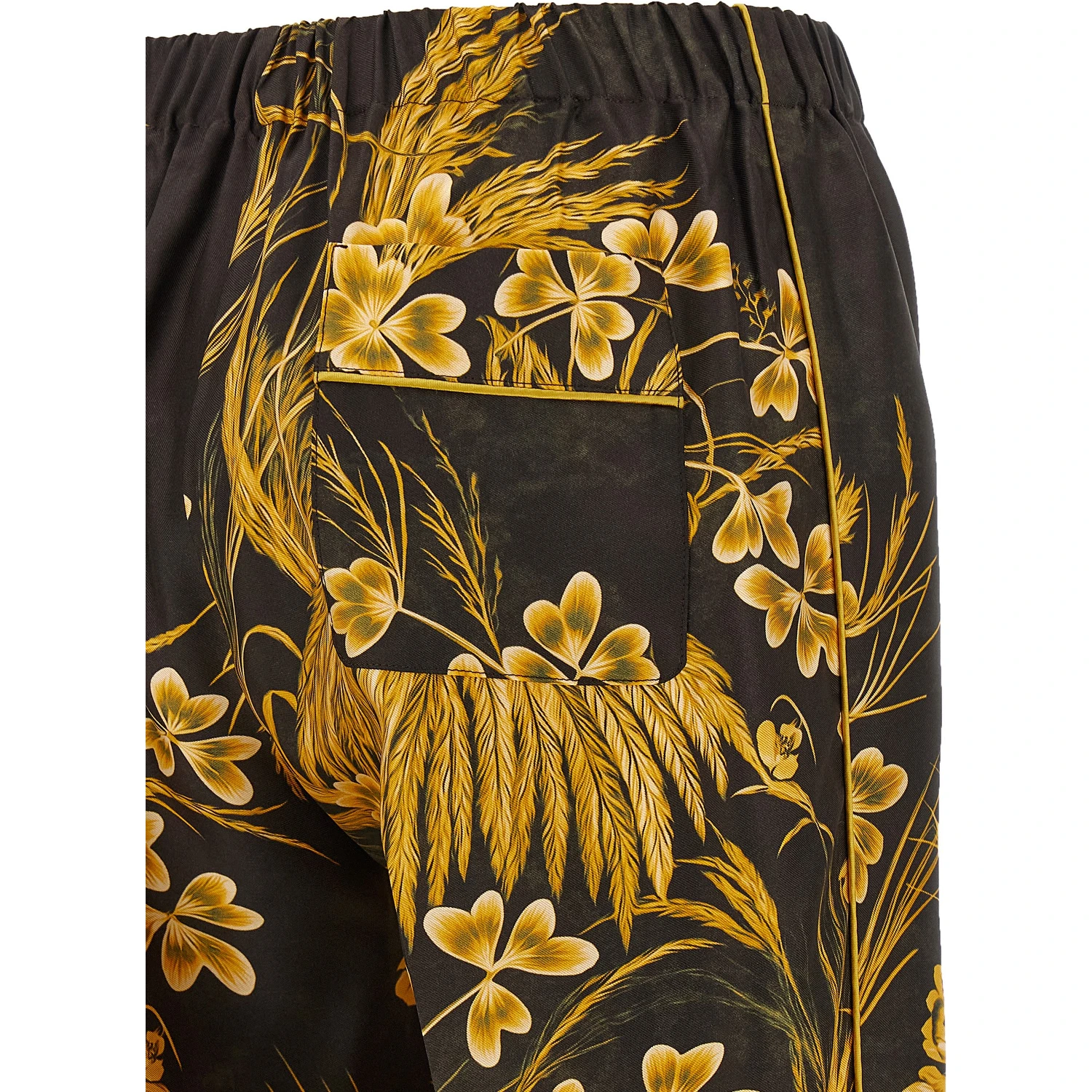 Multicolor Silk Casual Pants