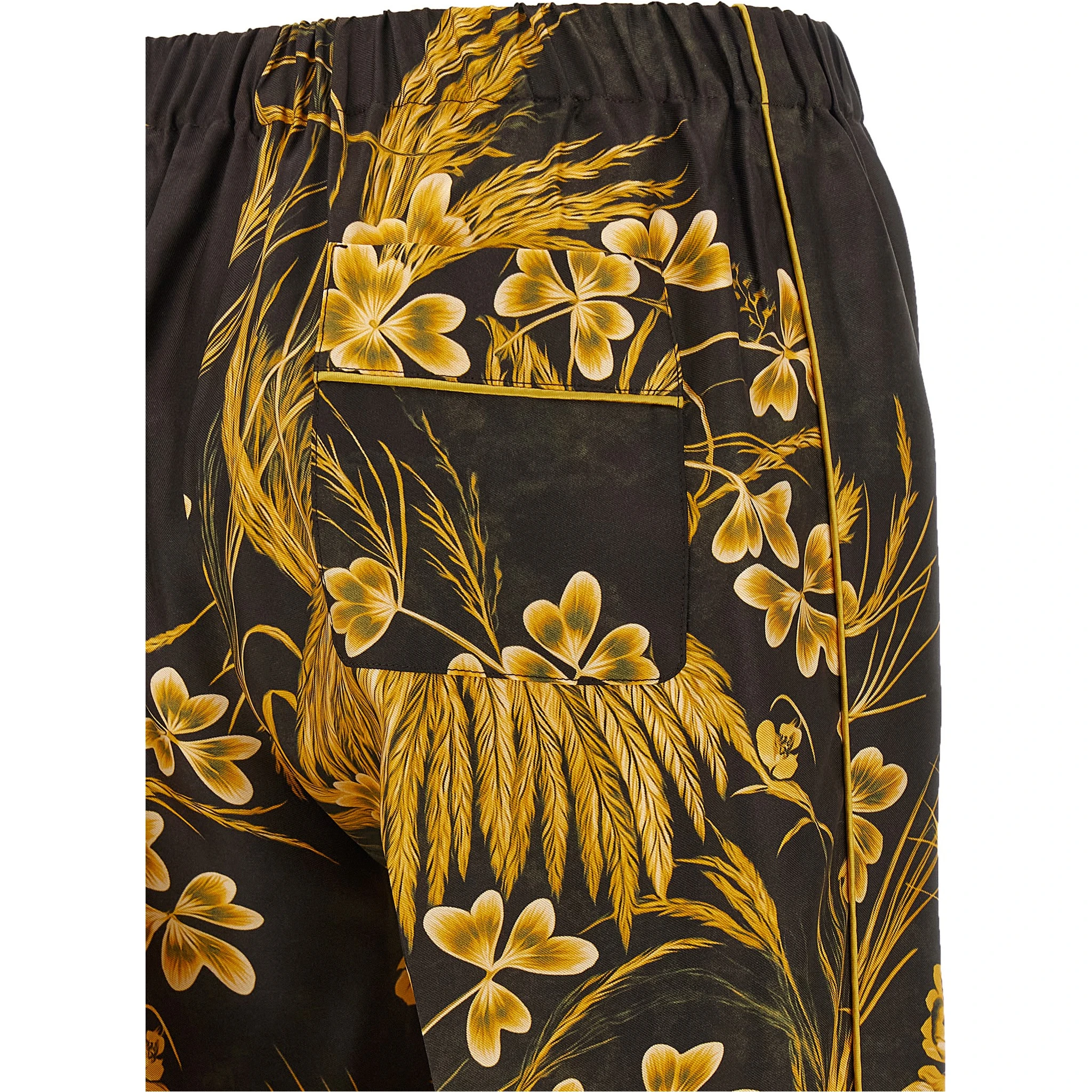 Multicolor Silk Casual Pants